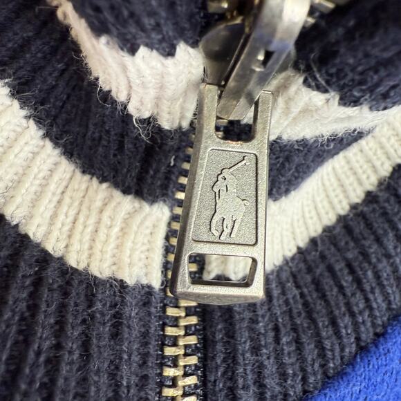 Polo Ralph Lauren Reversible Sweater Men Small Royal London Yacht Club Preppy - Picture 6 of 14